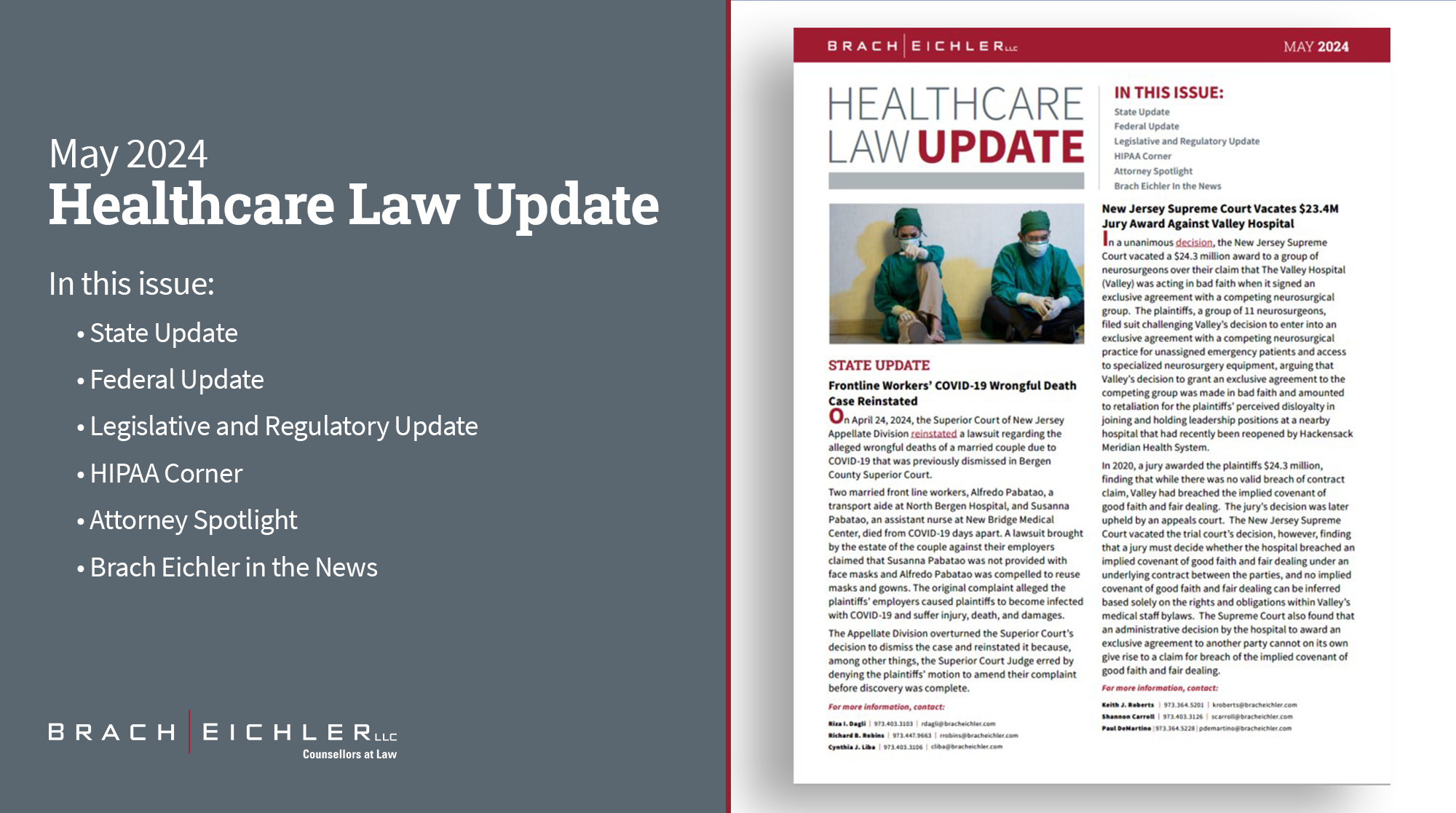 Healthcare Law Update - May 2024 - Brach Eichler