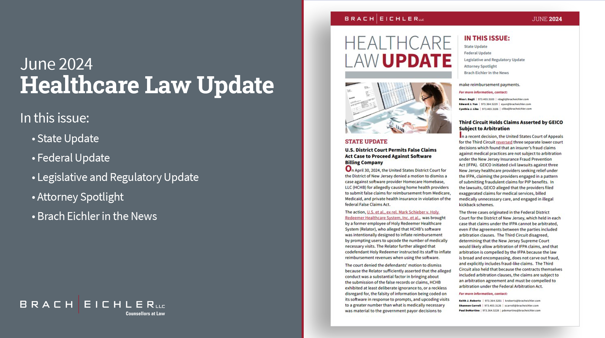 Healthcare Law Update - June 2024 - Brach Eichler